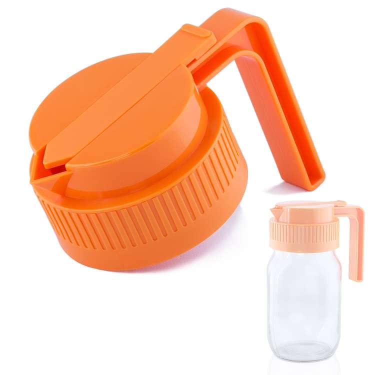 Wide Mouth Mason Jar Pour Spout Lids With Handle, With Adaptor Cover, Innovative Slide Cap & Easy Pouring Spout, Turns Your Maso