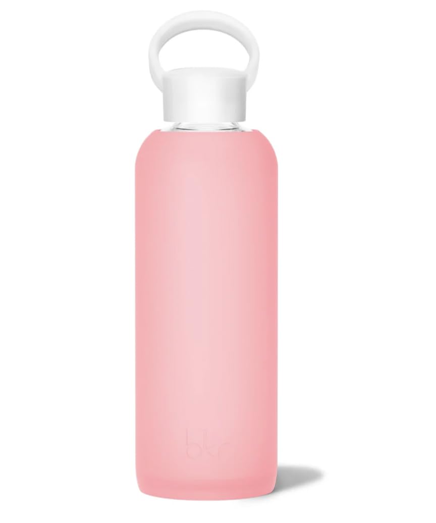bkr - Demi Bottle - Reusable Glass Water Bottle - 650mL (22oz) - Fits Cup-Holders, Leakproof, Durable, Carrying Loop - Dishwashe