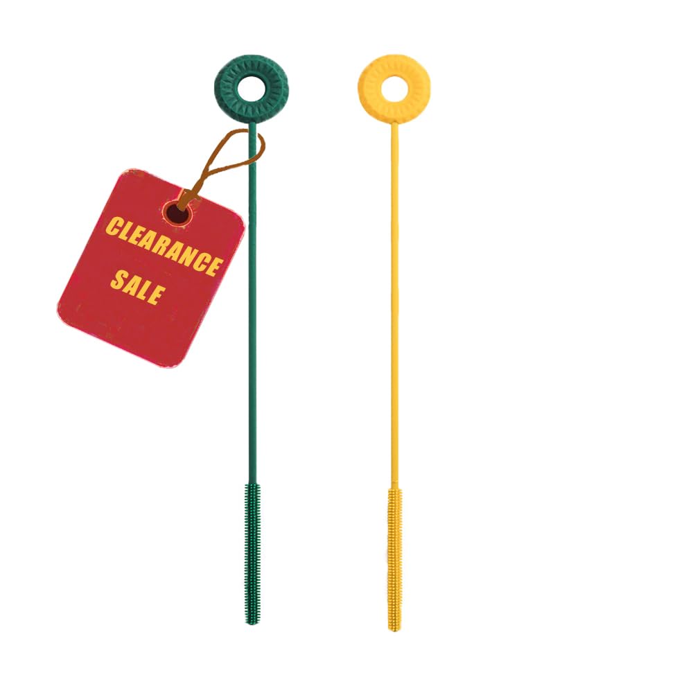 gugululu 2 Pcs Silicone Straw Cleaner Brush Set, 9.4" Large, Yellow & Green for Tumbler, Water Bottle, Baby Bottles