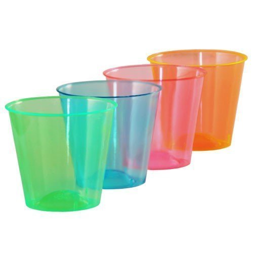 Barconic 1 Ounce Neon Shot Cups 60 Pack - Assorted Colors