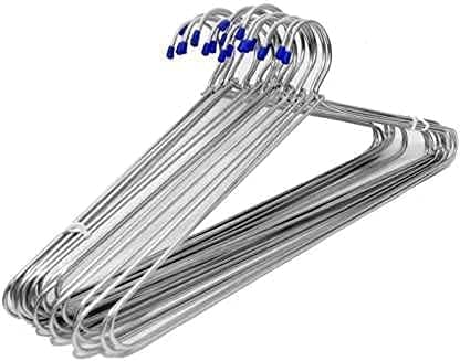 Green Tales Clothes Wire Heavy Duty Stainless Steel Hangers With Non Slip Grooves, Ultra Thin Metal Space Saving Clothing Hanger