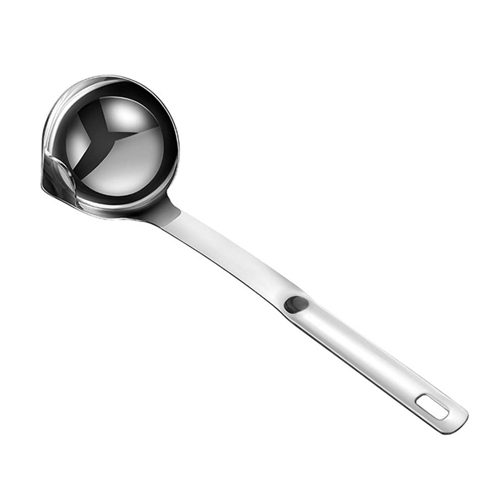 Hvanam Stainless Steel Oil Separator Soup Ladle Gravy Food Fat Separator Skimmer Spoon Grease Strainer Separater Hot Pot Oil Fil