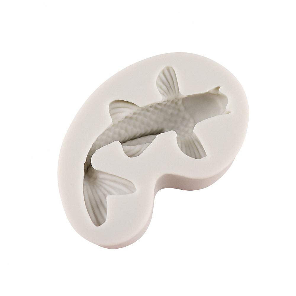 2Pcs Koi Fish Fondant Molds Silicone Chocolate Candy Gum Paste Mold Polymer Clay Resin Mold Cake Decorating Tool