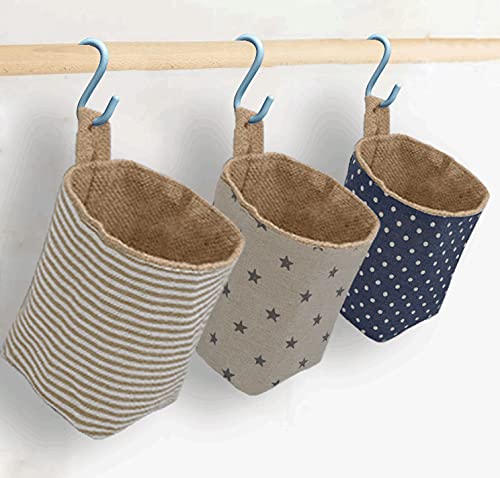 Perfsign 4 Pcs Storage Basket,Wall Hanging Storage Bag,Small Hanging Baskets Wall,Hanging Pocket,Hanging Wall Storage,Wall Baske