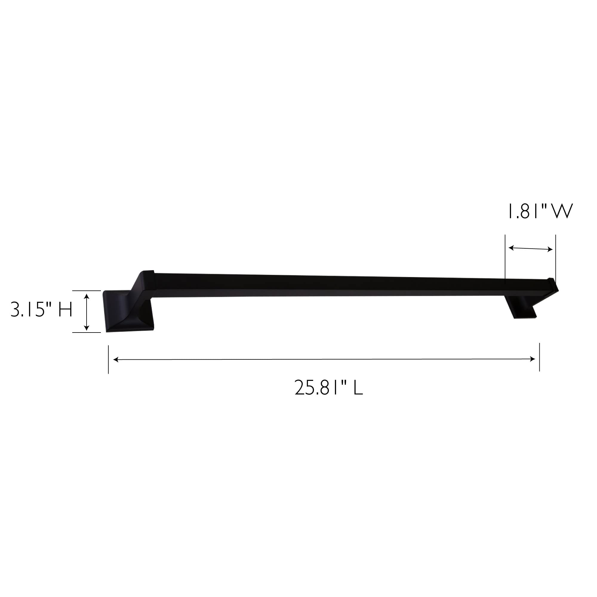 Design House 544577 Millbridge Modern 24-Inch Towel Bar For Bathroom Bedroom Closet Or Kitchen Matte Black