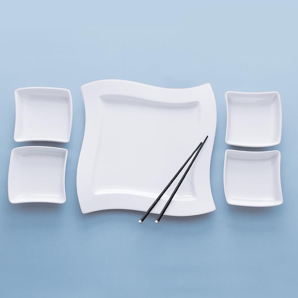 Villeroy & Boch New Wave Square Individual Bowl, 4.75 In, Premium Porcelain, White