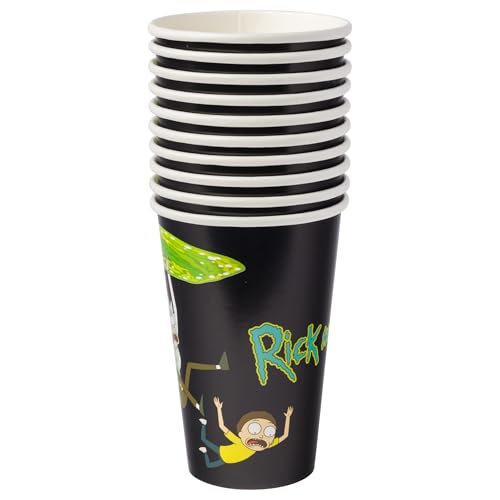 Silver Buffalo Rick And Morty In The Portal 60 Pack Partyware Disposable Paper Plates, Napkins, And Cups