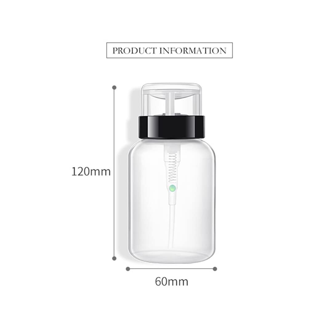 3 Pcs 200Ml/7Oz Nail Polish Remover Bottle Empty Push Down Lockable Pump Dispenser Bottle Polish Remover Clear Liquid Bottle Con