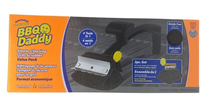 Scrub Daddy - BBQ Daddy Steam Cleaning Grill Scrubber Value Pack, Durable & Heat Resistant, Water-Activated FlexTexture, Made in