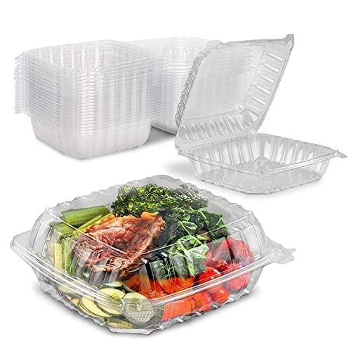 Adaamya  Hinged Pet (Transparent Plastic) Rectangular Reusable Container For Sugar, Cake, Fruits, Salad, Meat, Chocolate Storag