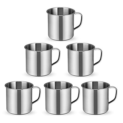 Stainless Steel Coffee Cup With Handle 6 Pcs Camping Cup 4Oz Stainless Steel Espresso Cups 2.362.17Inch Metal Shot Glasses Tea M