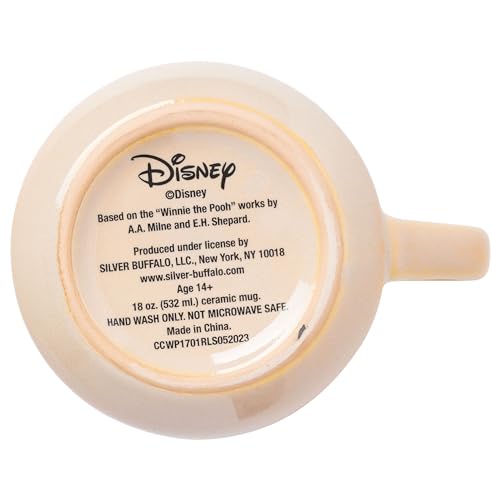 Silver Buffalo Winnie the Pooh The Pooh-Brush Style Sweet Like Hunny Reactive Glaze Tapered Pottery Mug, 14 Ounces