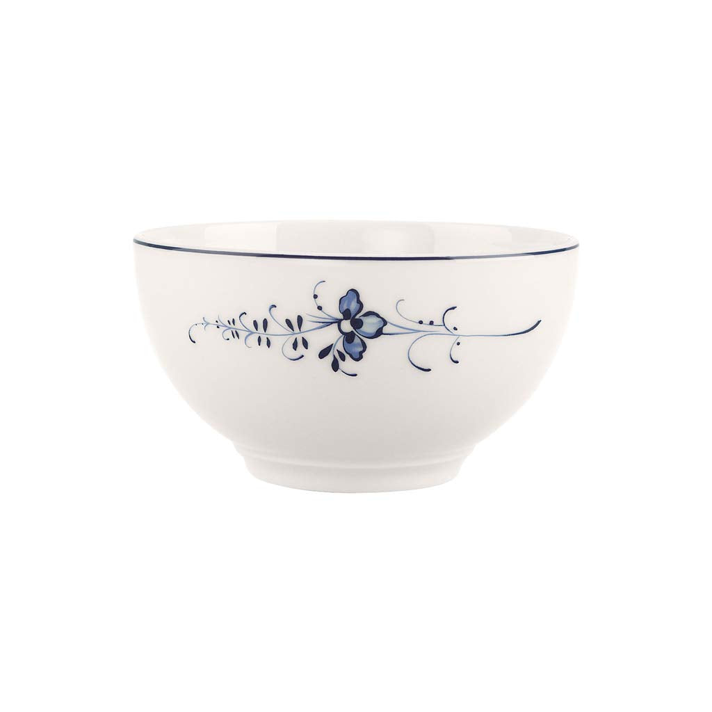 Villeroy & Boch Vieux Luxembourg Rice Bowl, 20 Oz, Premium Porcelain, White/Blue