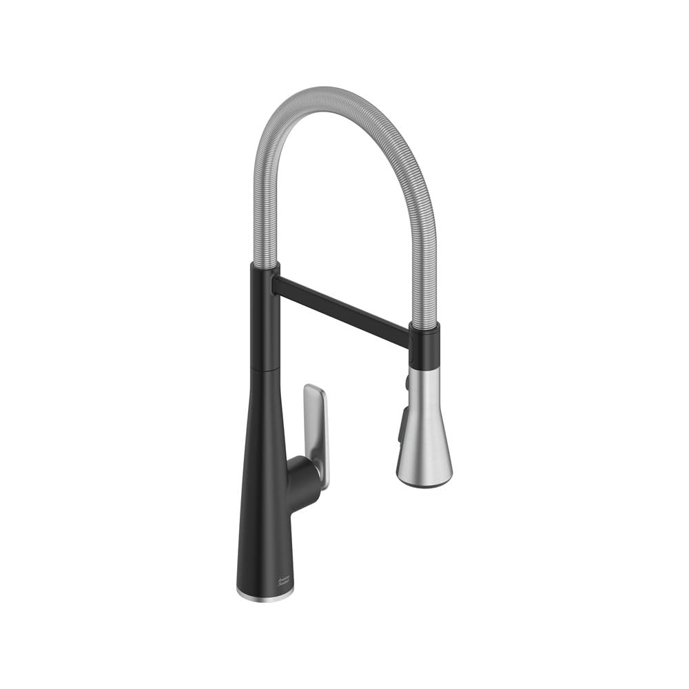 American Standard 1048824230 Aspirations Semi-Pro Kitchen Sink Faucet, 1.8 GPM, Matte Black/Stainless Steel