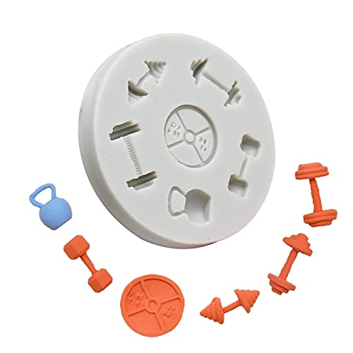 Mini Fitness Workout Equipment Dumbbell Weightlifting Silicone Molds For Fondant Candy Making Chocolate Mold Desserts Ice Cube G