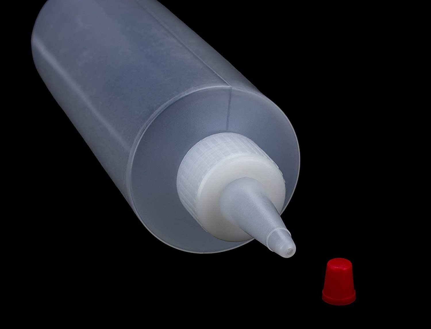 Condiment Squeeze Bottles  8 OZ Empty Squirt Bottle  Red Top Cap  Leak Proof - for Ketchup  Mustard  Syrup  Sauces  Dressing  Oil  Arts & Crafts  BPA FREE Plastic - Perfect for Kitchen - 1 PACK