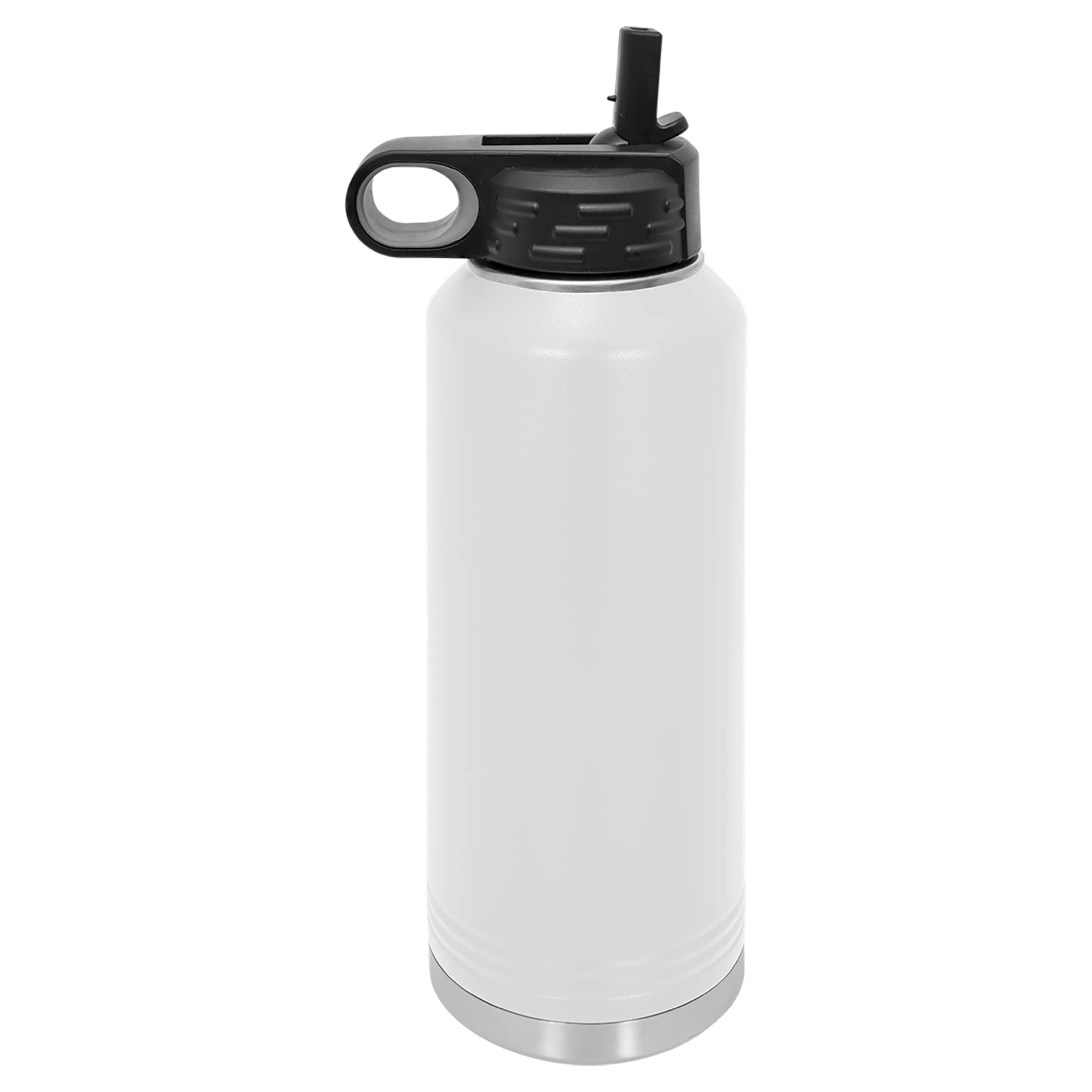 Polar Camel 40 oz Stainless Steel Water Bottle with Flip Top Lid and Straw (White)