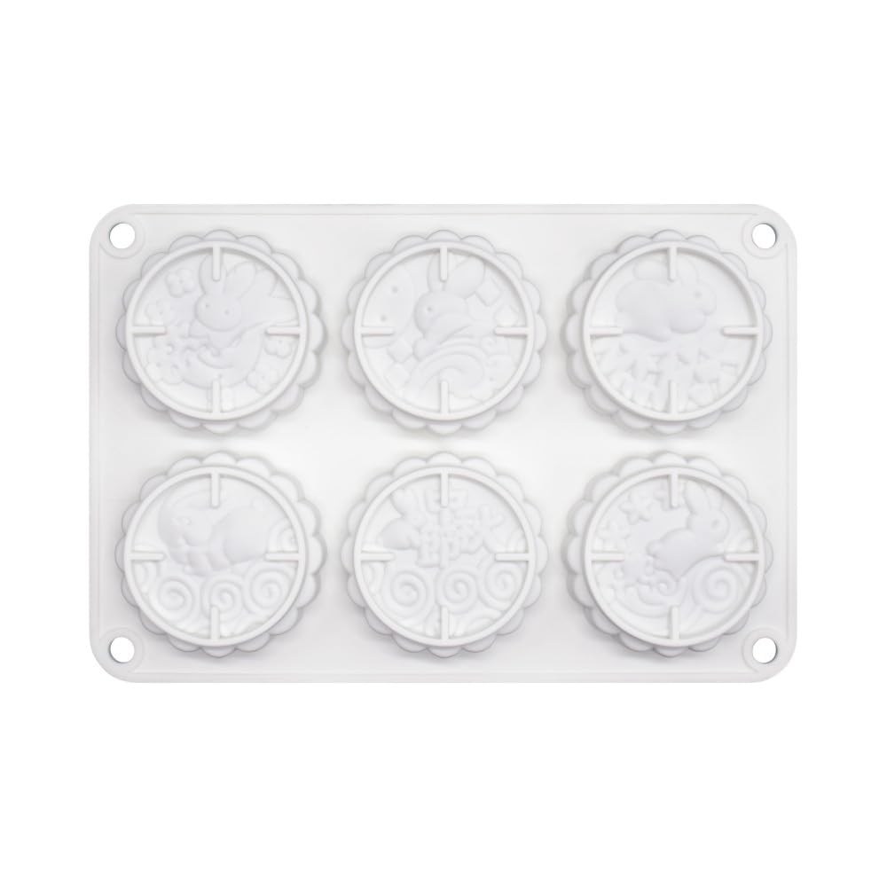 Rabbit Pattern Silicone Cake Mold Handmake Diy Mould Silicone Moulds For Cake Mooncake Mold (Mooncake N_8.52 X5.8 X0.84 Inch)