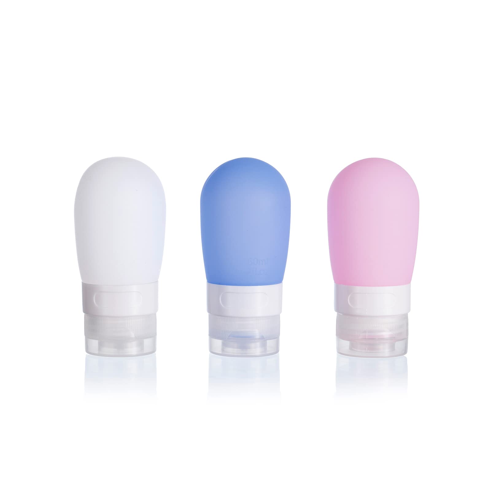 Kismetics Leak Proof Squeezable Silicone Travel Bottles, Reusable, Refillable Bottles, Bulb Shape, Sustainable, Tsa Carry On App