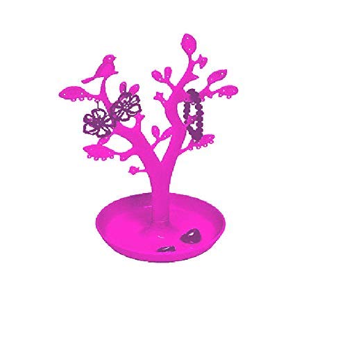 Connectwide BirdTree Jewelry Necklace Stud Earring Holder Organizer Display Rack Tower Stand Tree With Base Tray Jewelry Multi