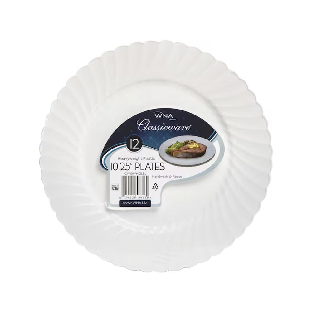 Classicware - RSCW101212 Dinnerware Shrink Wrapped Plastic Plates, 10.25-Inch, Clear, Large (144-Count)