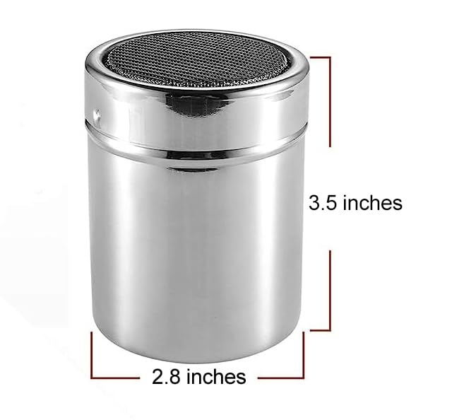 Cuisinox Stainless Steel Chocolate/Icing Sugar/Cocoa Powder/ Shaker Duster Coffee Stencils Cappuccino Latte Art, 3.5'' X 2.7''
