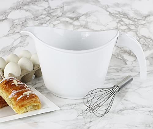 Reston Lloyd Non-Slip Base Erogonomic Space Saving Detachable Handle, 2 Qt Heavy Duty Bpa-Free Microwave & Dishwasher, White