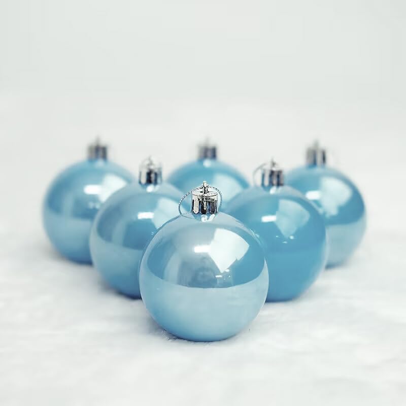 YYCRAFT Shiny Pearly Christmas Ball Ornaments 8CM Faux Glass Ball for Christmas Decoration Box Set (9 Pack,Shiny Orange)