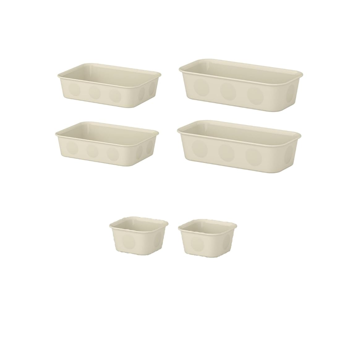 Ikea Nojig Plastic Storage Organiser Set, Beige, 6 Pieces (2X10X20X5 Cm, 2X15X20X5 Cm, 2X10X10X5 Cm)