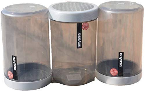 Nayasa Superplast Retro 90 Dlx Containers  Set O 4 // 300 Ml Grey & Brown