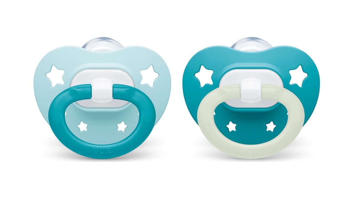 Nuk  Orthodontic Pacifiers  0-6 Months  Best Pacifier For Breastfed Babies  Bpa Free  Glows In The Dark  2-Pack (Signature Neutr