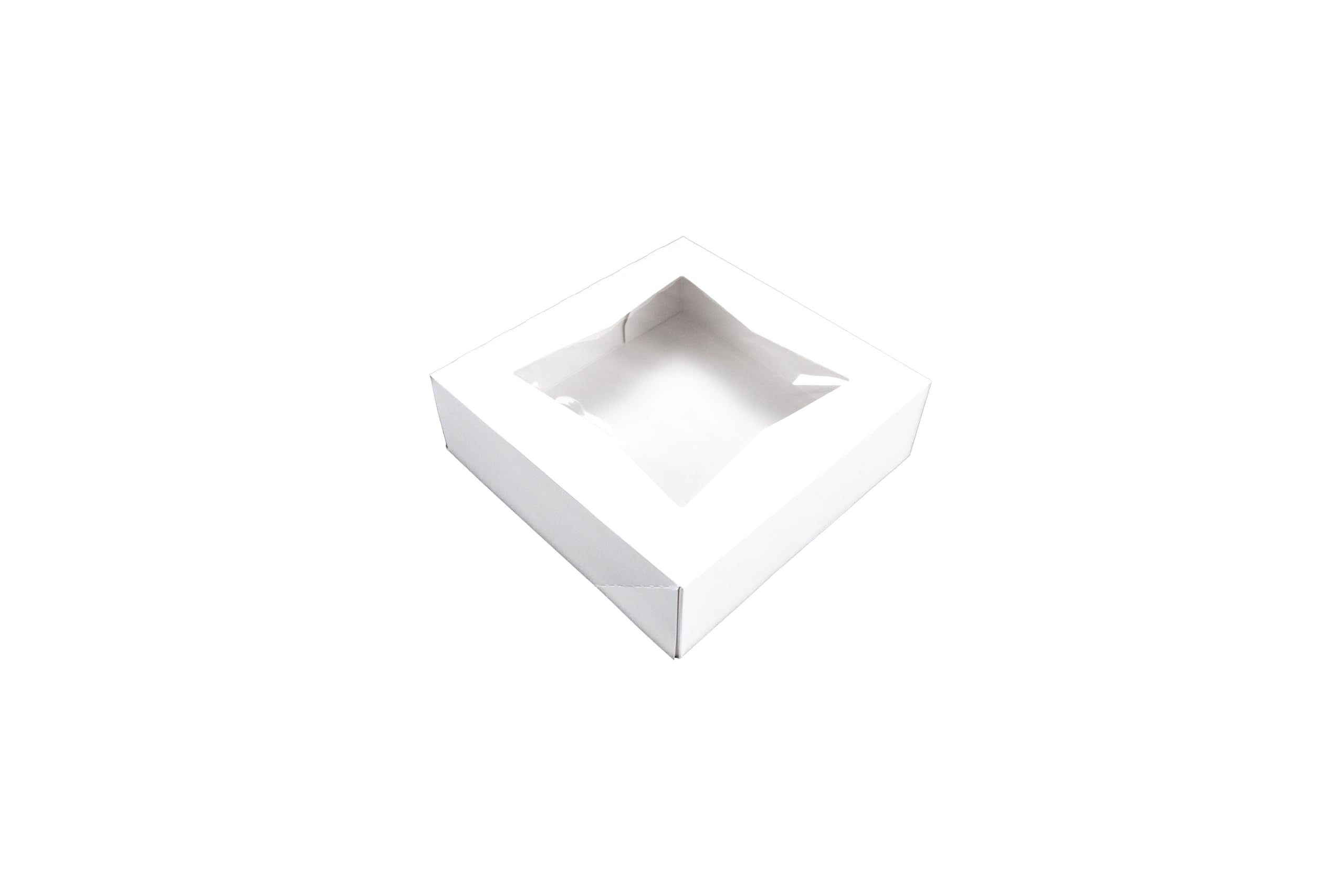 Sct White Window Bakery Boxes With Attached Flip Top, 4-Corner Beers Design, 8 X 8 X 2.5, White, Paper, 200/Carton