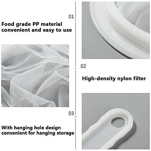 Strainers Fine Mesh Household Separator Fine Net 400 Mesh High Density Non Slag For Soybean Milk Coffee, Juice, Milk (White)