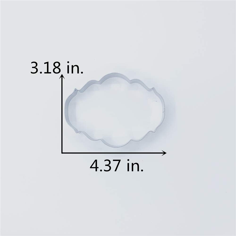 Liliao Plaque Oval Cookie Cutter - 4.4 X 3.2 Inches - Stainless Steel