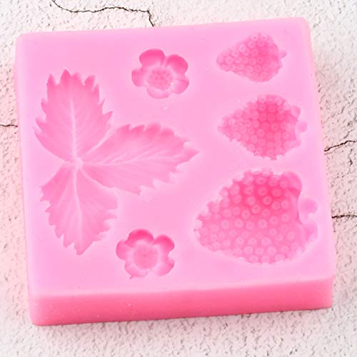1Pc 3D Strawberry Flowers Leaves Silicone Mold For Handmade Diy Gum Paste Desserts Candy Fondant Jello Crystal Resin Crafting To