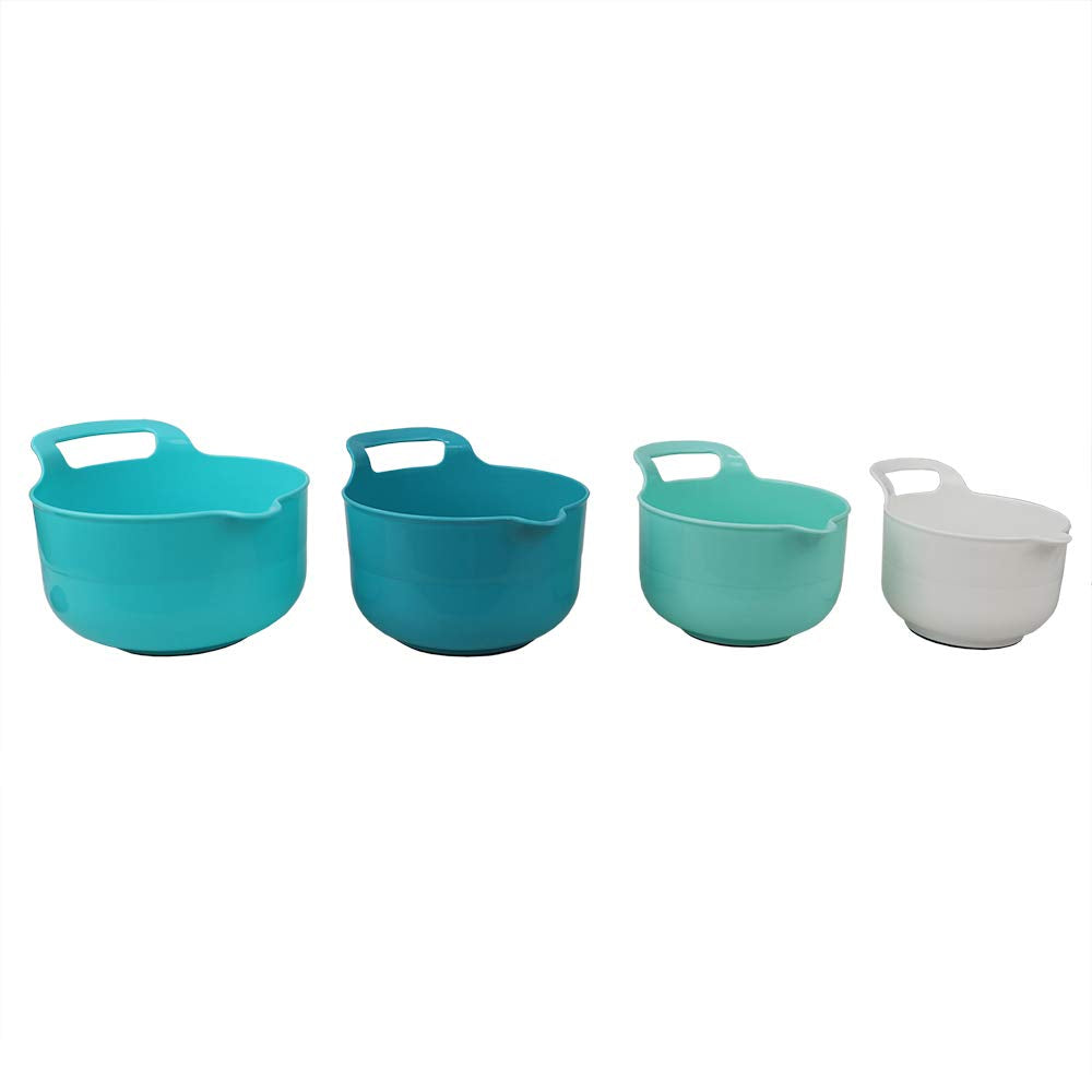 Home Basics Mb37025 Nesting Bowls, 10.75'' X 8.50'' X 6.00'', Blue/Teal/White