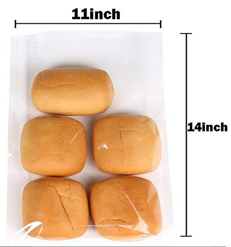 Xingzi 100Pcs 11X14 Inch Clear Flat Cello Treat Bag Cellophane Poly Bags For Gift Wrap Party Favors Wedding Samples Snacks Baker