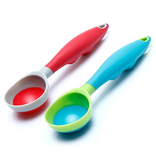 Ice Cream Scoop, 2Pcs Nonstick Anti-Freeze Food Grade Ppr + Rubber Ice Cream Scooper With The Hung Hole Design, Comfortable Hand