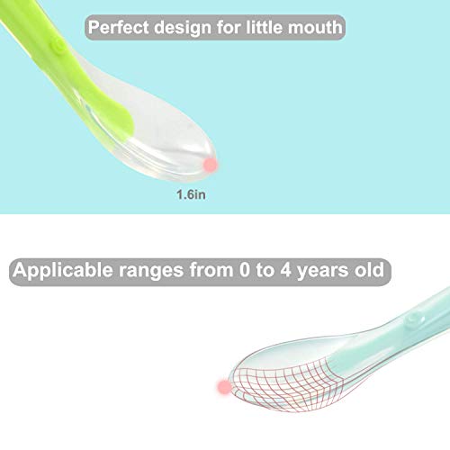 Pandaear Baby Silicone Soft Spoons| Training Feeding For Kids Toddlers Children And Infants| Bpa Free 6 Pack| Baby Led Weaning S