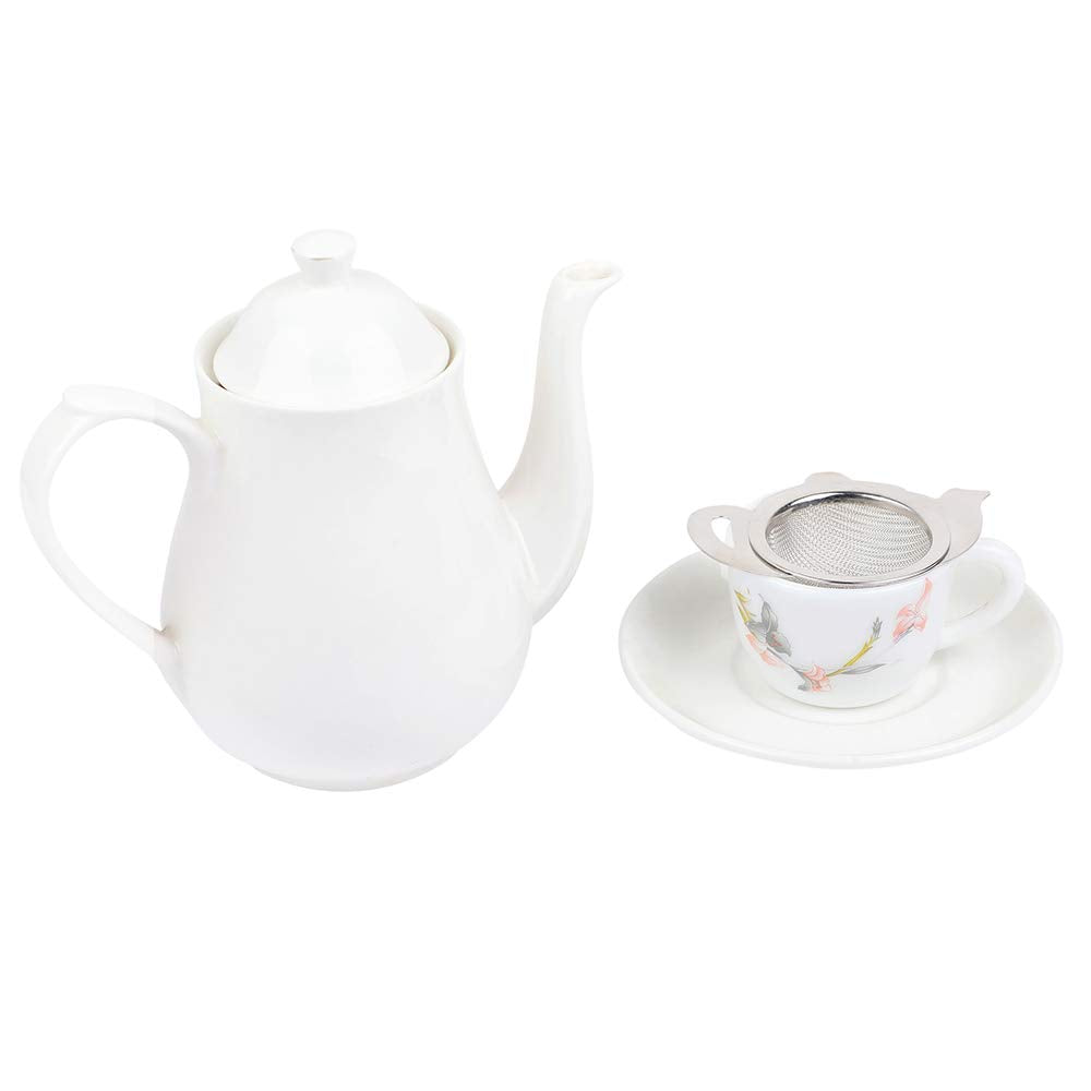 Healthandyoga Stainless Steel Tea Strainer With A Utility Cup - Elegant Kettle Design