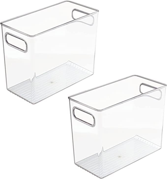 Gotipride 4 Pack Stackable Food Storage Organizer Bins, Organizing Bins With Handles For Kitchen Pantry Cabinet, Refrigerator An