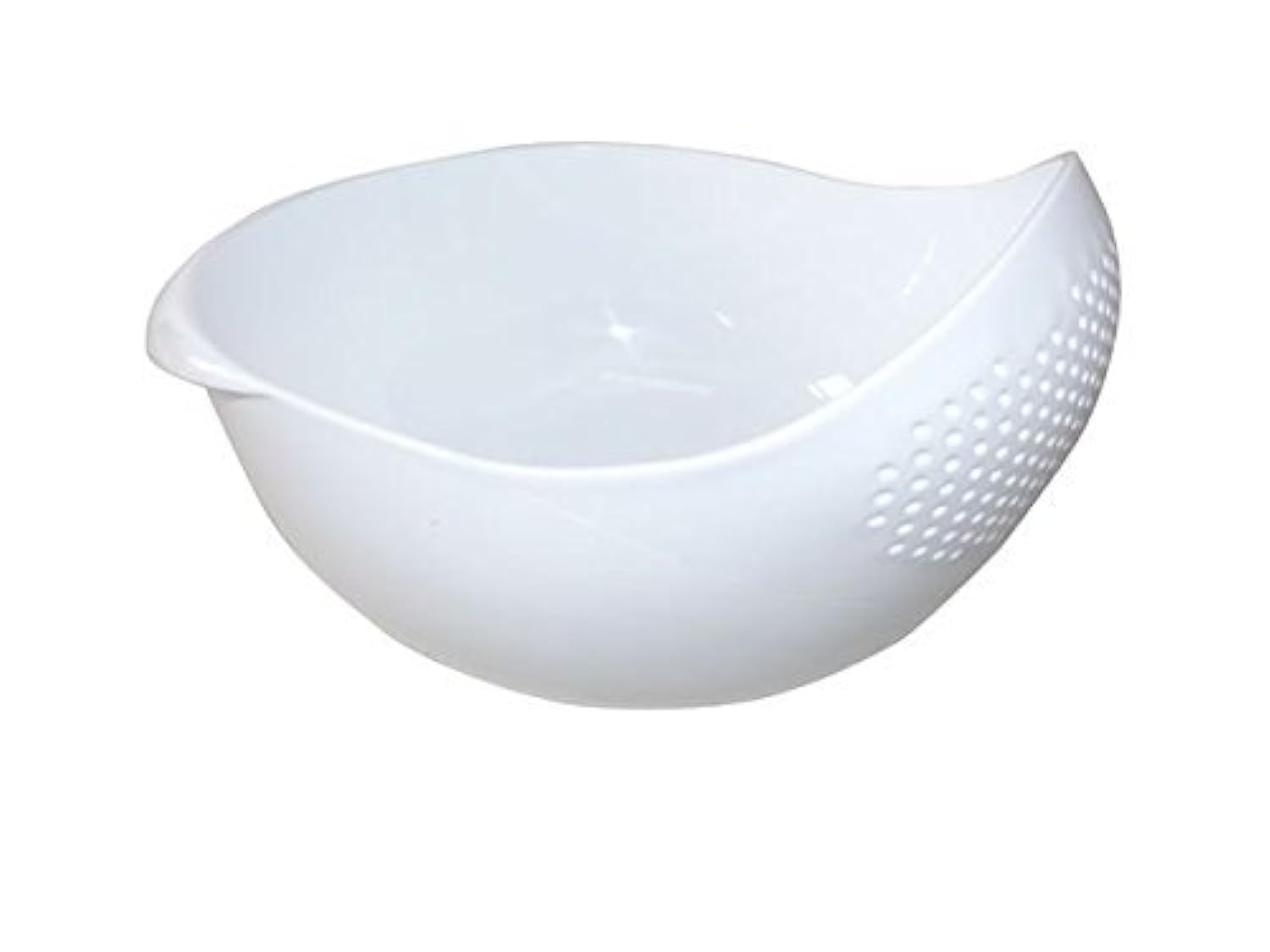 Japanese Design 2.1Qt (2L) Rice Washer Strainer Colanders For Vegetable, Bean, Fruit, Pasta (Small, White)