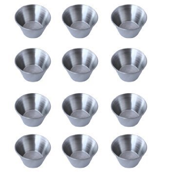 Individual Condiment Stainless Steel Ramekins Sauce Cups 2.5 oz 6 DZ - 72 PCS