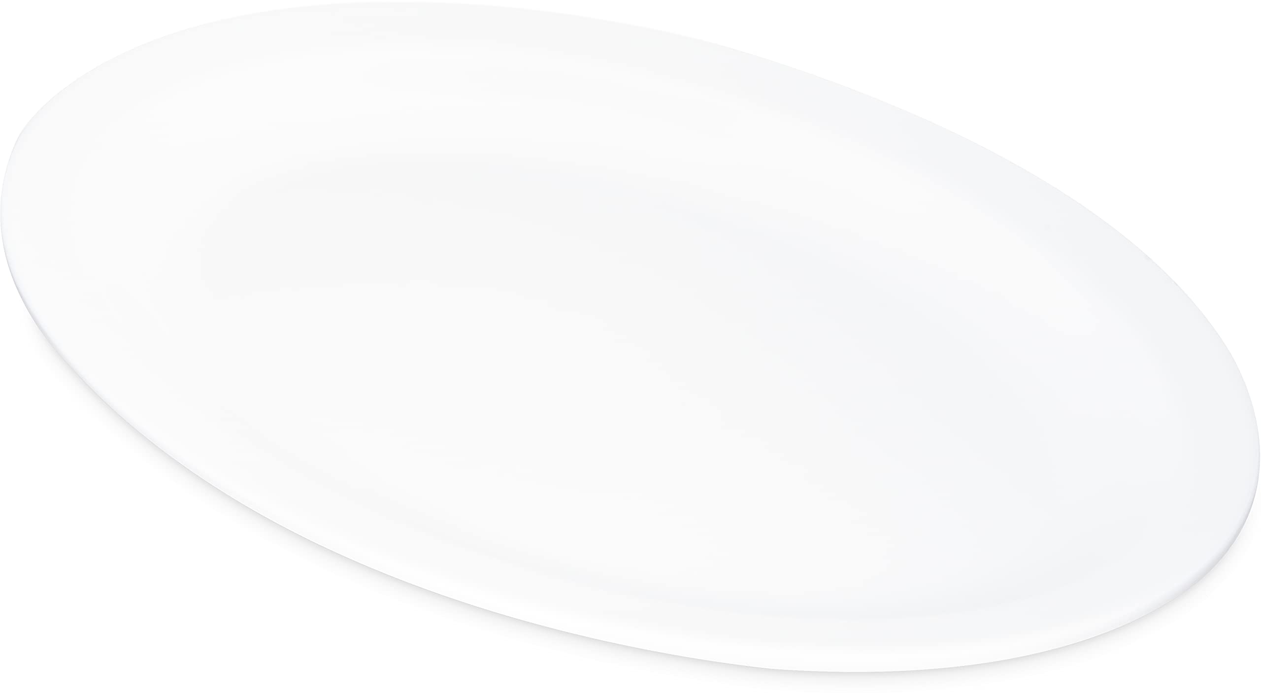 Carlisle Foodservice Products Kingline Plastic Oval Platter Oval Tray For Home And Restaurant, Melamine, 12 X 9 Inches, White, (