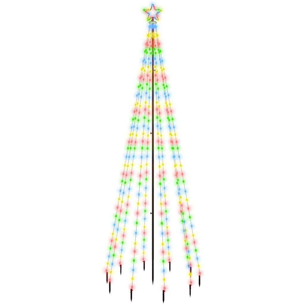 vidaXL Christmas Tree with Spike Colorful Powder-Coated Steel, Copper, PVC-Like New Condition