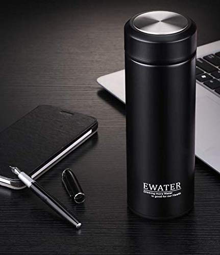 Glass Liner Vacuum Flask Stainless Steel Water Bottle Insulated Travel Coffee Mug,11Oz,9Oz Available(11Oz, Black)