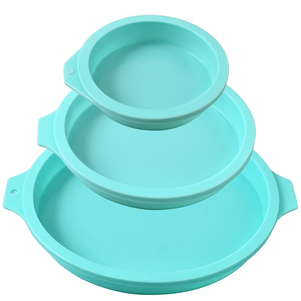 Newk Silicone Round Cake Mold, 3 Packs Silicone Cake Pans Mold For Layer Cakes, Rainbow Cakes, Resin Coasters - 4   +6+8