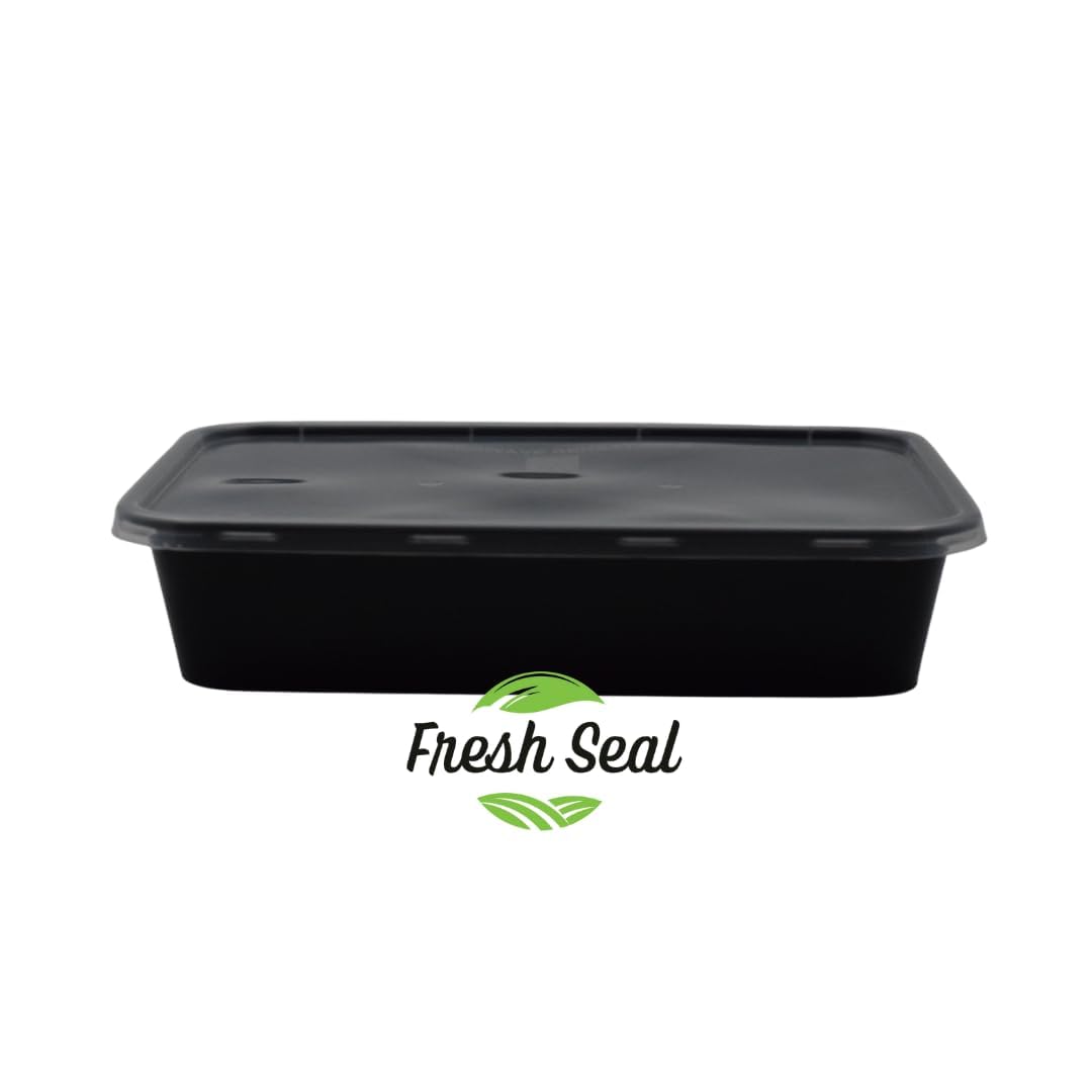 Fresh Seal Reusable Rectangle Plastic Containers With Lid For Food Storage, Food Delivery, Kitchen Use, Fridge And Microwave Saf