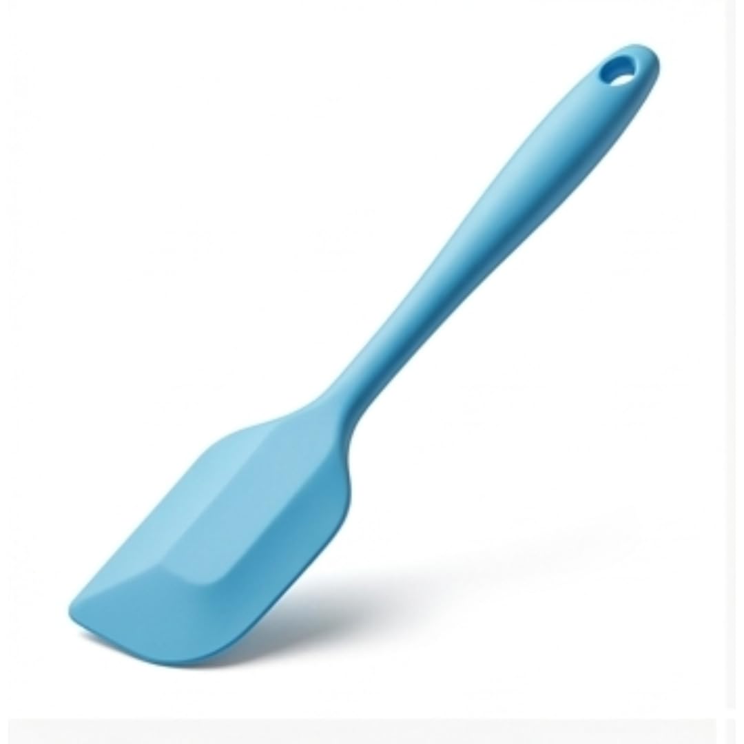 Imn Multipurpose Silicone Spatula 27Cms Blue  Lightweight 50G Ergonomic Design, Heat Resistant Cooking Spoon & Turner For Daily