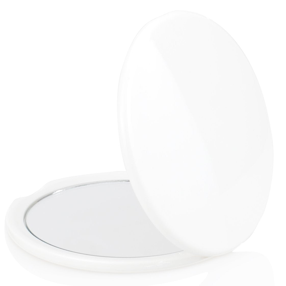 Makeup Pocket Mirror With 10X Magnification Glass Plus Plain Mirror (White)
